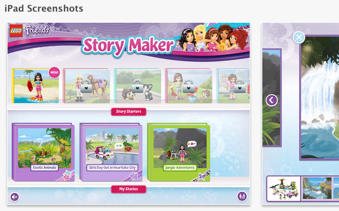 Kinder-Apps: Book Creator und Lego Friends Story Maker