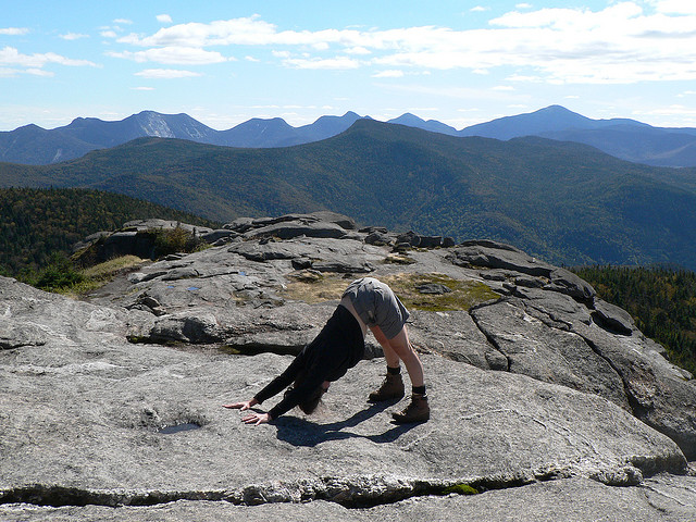 "High Peaks Downward-facing dog" by dvs via Flickr/Creative Commons